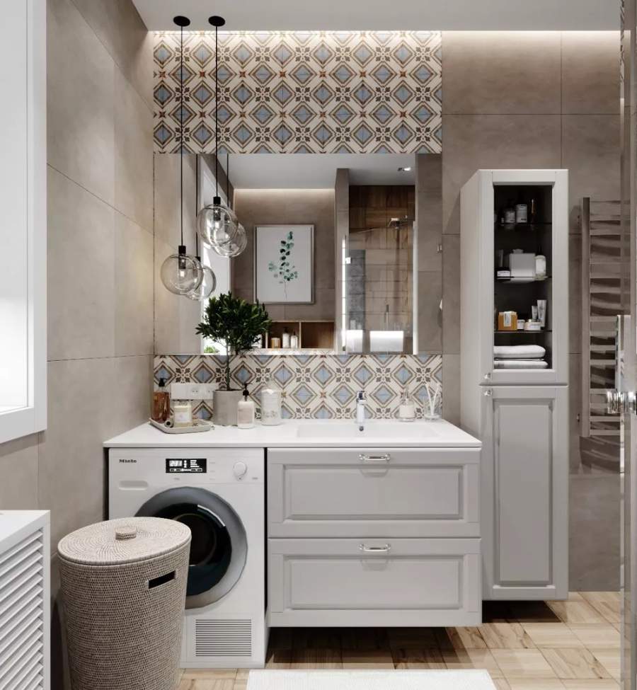 亿品装饰之卫生间怎么放洗衣机？做个柜子好方便！