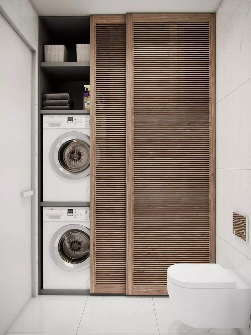亿品装饰之卫生间怎么放洗衣机？做个柜子好方便！